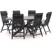 Bellagio + 10% kassakorting | Avenza/Fidenza ovaal 220cm dining tuinset 7-delig verstelbaar