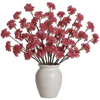 Mica Decorations Kunstbloem Bloesem Floral - 12x - H106 cm - roze - kunststof - stelen kunstbloemen - boeket - bloemetjes