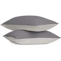 Byrklund Kussensloop Wash & Rest - 2x 60x70 - Zand / Antraciet - 100% Polyester