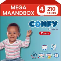 Confy Premium Pants - Luierbroekjes Maat 4 (9-14kg) - 180 Luierbroekjes - Mega Maandbox