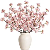 Mica Decorations Kunstbloem Bloesem Floral - 12x - H106 cm - lichtroze - kunststof - stelen kunstbloemen - boeket - bloemetjes