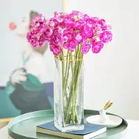 Double Horse Zijden Boeket Kleine Camelia – 40cm hoog – 18 stelen - doe-het-zelf boeket – DIY – alle kunstbloemen los geleverd – Lente – multi color – Kunstbloemen - nep bloemen - nepbloemen - kunstplanten Paars