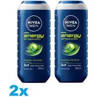 Nivea MEN - Douchegel - Energy - 500 ml - Voordeelverpakking - 2 stuks