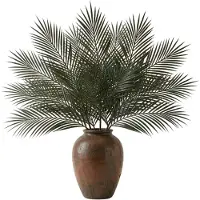 Mica Decorations Kunstblad - 8x - groene Areca/goudpalm - kunsttak - kunstplant 95 cm