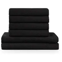 Blumtal Terry Handdoeken Set - 2 x Baddoek & 4 x Handdoek: Zwart