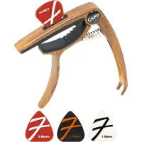 Finesse Universele Capo met Plectrums - Plectrumhouder - Gitaar - Akoestisch - Elektrische - Ukelele - Hout
