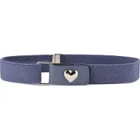 Ladeheid Kinderriem - Riem - Meisjes - Broekriem - Verstelbaar - Polyester - LA-TG-P15G - Jeans/Hart - 62 cm x 2,5 cm