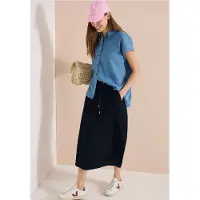 Cecil Dames A-lijn midirok met structuur - Blauw - L