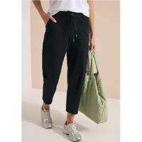 Cecil Dames Mid Waist broek met wijde pijpen in casual pasvorm - Groen - 36