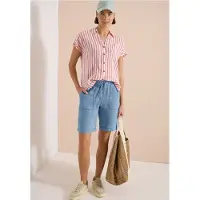 Cecil Dames Straight Legs shorts in een gewassen look - Blauw - XXL