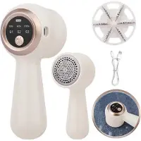 OEM Elektrische pluizenverwijderaar - Draadloos - Oplaadbaar - 3 standen - Geschikt voor kleding, sokken, meubels - Display - Beige