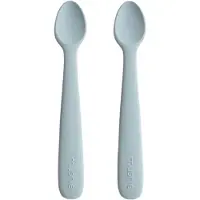 Mushie Siliconen lepel 2 stuks Powder Blauw