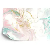 Karo-art 520cm X 318cm - Fotobehang - Stijlvolle marmeren abstractie, Roze/wit, in 11 maten te koop, inclusief behanglijm