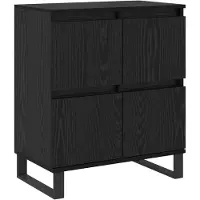 vidaXL Dressoir Zwart Eiken 60 x 35 x 70 cm