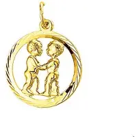 The Jewelry Collection Geelgouden Hanger sterrenbeeld tweeling gediamanteerd 4005643