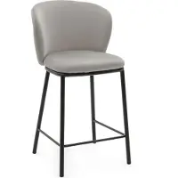 New Home Hoker Bari Jasnoszary Welur - Modern Glamour Stijl