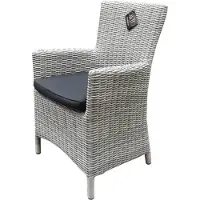 AVH-Collectie Capri dining tuinstoel wit grijs wicker