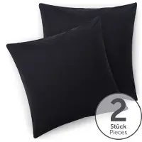 Blumtal - Set Van 2 Kussenslopen - Superzachte Premium Jersey Kussenhoes - 100% Katoen - 50 x 50 cm - Zwart
