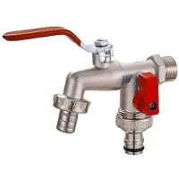 OEM Dubbele kraan met 1/2 inch aansluiting – Dubbele ontluchter voor tuinslang