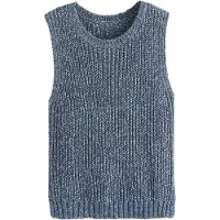Next Gebreide top blauw gemêleerd