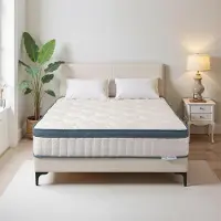 Tribesigns matras, 90x200 cm, hoogte 25 cm, H3, 7 zones, pocketveringmatras met certificering, matras met veerkern en gel-geheugenschuim