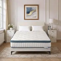 Tribesigns matras, 140x200 cm, hoogte 25 cm, H3, 7 zones, pocketveringmatras met certificering, matras met veerkern en gel-geheugenschuim