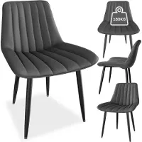 Aiorber Eetkamerstoelen (set van 4), kunstleer (PU), 5 cm zittingkussen, comfortabel en praktisch, rugleuning in U-vorm, geschikt voor eetkamer en keuken, afmetingen 67x57x52,5 cm, grijs