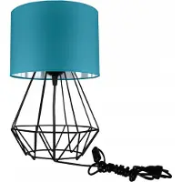 FKL DESIGN Home Deco Moderne lamp, bureaulamp, tafellamp, tafelverlichting, nachtlamp, verlichting, turkoois-zilver, uit de serie N230 (N230-N1-TS)