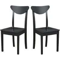 LeafDesign Eetkamerstoel 2x "Hugo 3 D", zwart