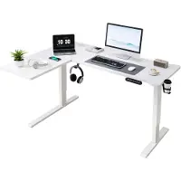 Zimilo Elektrisch verstelbaar bureau, 120x60 cm, met stopcontacten en USB-poorten, stille motor, stalen frame, verstelbaar bureau voor thuiswerk