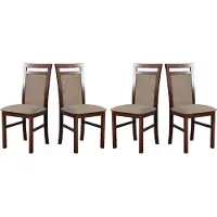 LeafDesign Eetkamerstoel - Set van 4 stuks, model MILANO 5, notenhout, kleur Inari 23