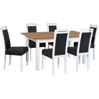 LeafDesign Eetkamerset, eettafels en -stoelen, moderne eetkamer- en keukenstolen, 6 stoelen ROMA 5 + tafel WENUS 5LS