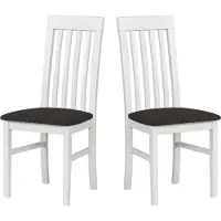 LeafDesign keukelstoelen, set van 2 - Stoel van massief beuken - Eetkamerstoel, draagvermogen 120 kg - Set van 2 eetkamerstoelen - Houten stoel - Eettafelstoelen NILO 1 WIT ARAGON 99