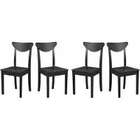 LeafDesign Eetkamerstoel 4x "Hugo 3 D", zwart