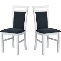 LeafDesign Eetkamerstoel, massief eikenhout, stoel, set van 2x MILANO 5, wit