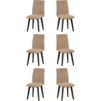 LeafDesign Eetkamerstoel, stoel van massief beukenhout, keukenstoel - Set van 6 stuks, model LUNA 2, kleur zwart