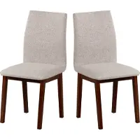 LeafDesign Eetkamerstoel, massief beuken houten stoel, set van 2, model LUNA, kleur notenhout