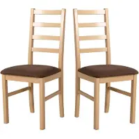 LeafDesign Eetkamerstoel, massief eikenhout, stoel, set van 2x Nilo 8, sonoma-kleur