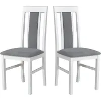 LeafDesign Eetkamerstoel, massief eikenhout, stoel, set van 2x Nilo 2, wit