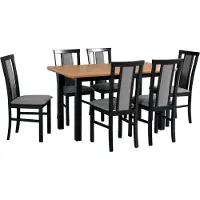 LeafDesign Eetset bestaande uit: 6 stoelen "Milano 7" + tafel "Wenus 2 S"
