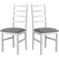 LeafDesign Eetkamerstoel, massief eikenhout, stoel, set van 2x Nilo 8, wit
