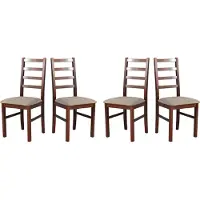 LeafDesign Eetkamerstoel - Set van 4 stuks, model Nilo 8, notenhout, kleur Inari 23