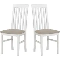 LeafDesign keukelstoelen, set van 2 - Stoel van massief beuken - Eetkamerstoel, draagvermogen 120 kg - Set van 2 eetkamerstoelen - Houten stoel - Eettafelstoelen NILO 1 WIT ARAGON 20