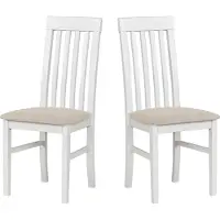 LeafDesign keukelstoelen, set van 2 - Stoel van massief beuken - Eetkamerstoel, draagvermogen 120 kg - Set van 2 eetkamerstoelen - Houten stoel - Eettafelstoelen NILO 1 WIT ARAGON 03