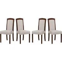 LeafDesign Eetkamerstoel - Set van 4, model Roma 7, notenhout, kleur neve 13