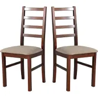 LeafDesign Eetkamerstoel, massief eikenhout, stoel, set van 2, model Nilo 8, notenhout