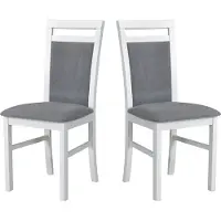LeafDesign Eetkamerstoel, massief eikenhout, stoel, set van 2x MILANO 5, wit