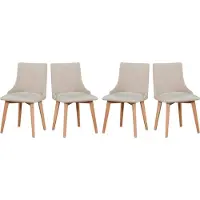 LeafDesign Eetkamerstoel 4x "MONTI 5", naturel beuken, kleur 03