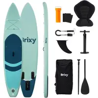 Brixy 2-in-1 SUP Board - met Zitje - Opblaasbaar Paddle Board - Complete Set - 335 cm - Max. 175 kg - Mintgroen/Blauw