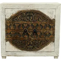 Marrakesch Orient & Mediterran Interior Oosterse commode, dressoir, Aswa, 90 cm, shabby white | Oosterse vintage commode, handbeschilderd | Indiaas landelijk buffet van hout | Aziatisch meubilair uit India